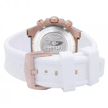 BOBROFF BF1002L25 unisex analoog quartz horloge 43mm roestvrijstalen behuizing zwarte leren band