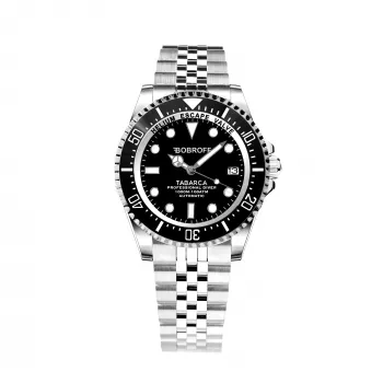BOBROFF MAN BF0001-BFSTJ Analoog Quartz horloge 44mm zwarte wijzerplaat echt leren band