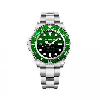 BOBROFF MAN BF0002ibv analoog quartz horloge 42mm zwarte wijzerplaat leren band