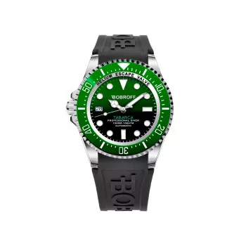 BOBROFF MAN BF0002ibvBFS analoog quartz horloge 42mm zwarte wijzerplaat leren band