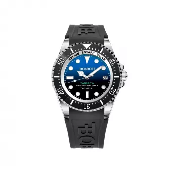 BOBROFF MAN BF0003-BFSTN analoog quartz horloge 42mm blauwe wijzerplaat bruin leren band