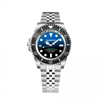 BOBROFF MAN BF0003iJ analoog quartz horloge 42mm zwart leer