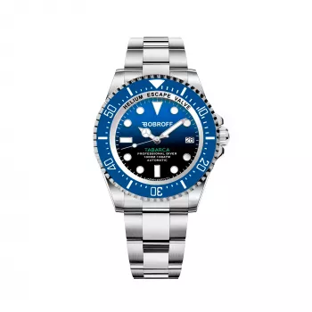 BOBROFF MAN BF0003J1ba 44mm quartz analoog horloge - zwarte wijzerplaat, leren band