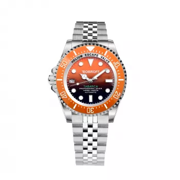 BOBROFF MAN BF0004ibnBFST 42mm quartz analoog horloge blauwe wijzerplaat bruine leren band
