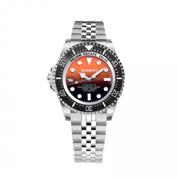 BOBROFF MAN BF0004iJ 42mm quartz analoog horloge zwarte wijzerplaat echt lederen band