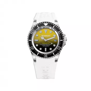 BOBROFF MAN BF0008-BFSTB Analoog quartz horloge 44 mm RVS zwart leer