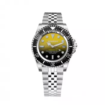 BOBROFF MAN BF0008-BFSTJ 44mm quartz analoog horloge staal mesh zwarte wijzerplaat
