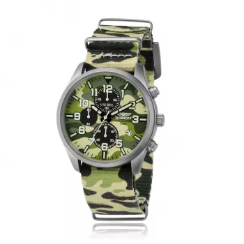 BOBROFF MAN BF0020 analoog quartzhorloge 42mm RVS zwart leer