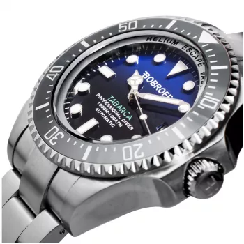 BOBROFF MAN BF003 analoog quartz horloge 44mm zwarte wijzerplaat echt leren band