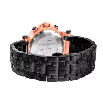 BOBROFF MAN BF1001M15M 44mm analoog kwartshorloge met zwarte wijzerplaat en echt leren band