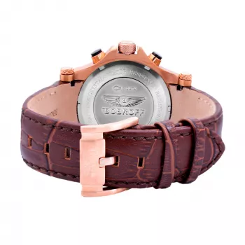 BOBROFF MAN BF1001M65 analoog quartz horloge 44mm zwarte wijzerplaat leren band