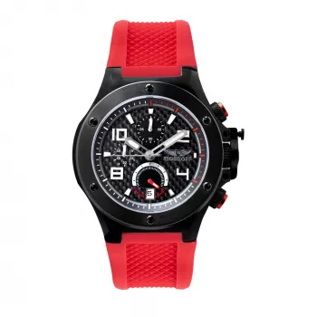 BOBROFF MAN BF1002M14 analoog quartzhorloge 42mm zwarte wijzerplaat lederen band