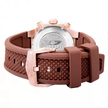BOBROFF MAN BF1002M65 43mm heren quartz analoog horloge zwarte wijzerplaat zilverkleurige RVS kast zwarte leren band