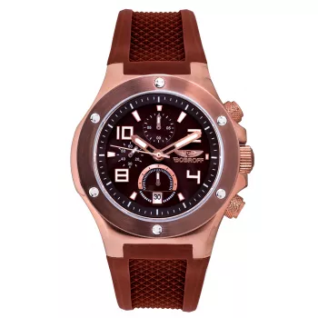 BOBROFF MAN BF1002M65 43mm heren quartz analoog horloge zwarte wijzerplaat zilverkleurige RVS kast zwarte leren band