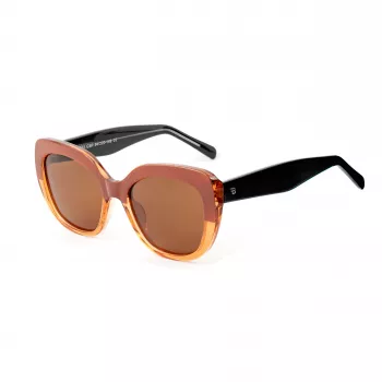BOBROFF dames zonnebril BFG0001-C4P - rechthoekig kunststof montuur, UV400 grijze polycarbonaatglazen, 54/20/149 mm
