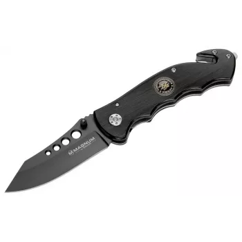 Boker Magnum USN Seals mes 01MB856 vast tactisch mes, 440A roestvrijstaal clip point combislijpsel, G-10 greep, Kydex-schede, zwart