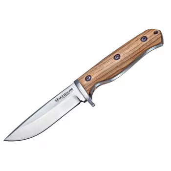 Boker Magnum Zebra Drop zakmes 02SC337, 440A roestvrijstalen drop-point lemmet, zebranohouten handvat, liner lock, EDC-zakmes