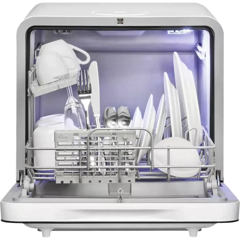 Bomann TSG 5702 tafelvaatwasser wit met 5L watertank, 2 couverts, 6 programma's, energieklasse F
