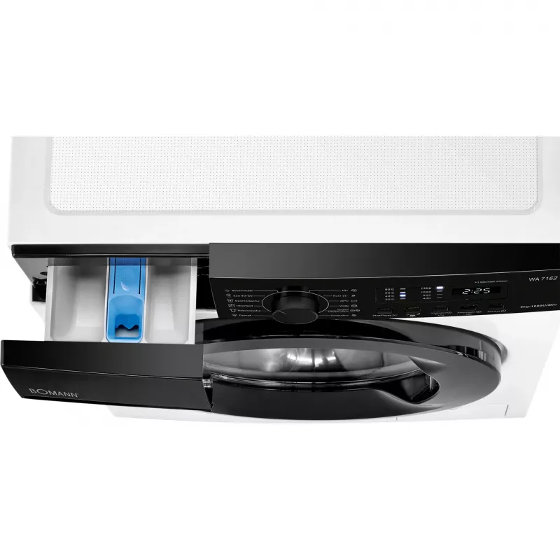 BOMANN WA 7162 voorlader wasmachine, 7 kg, 1400 t/min, wit/zwart