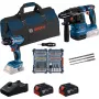 Bosch 18V Professional Set Boorhamer GBH 18V-22 + Boor-/schroefmachine GSR 18V-45 - (blauw/zwart, 2x Li-Ion-accu 4.0Ah, hamerboor en bitset, gereedschapstas) (0615V0003D)