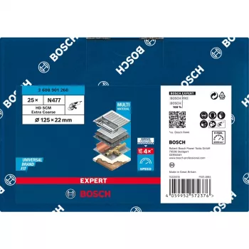 Bosch Expert HD SCM N477 surface conditioning disc, 125 mm, extra coarse, voor roestvrij staal, non-ferrometaal, staalplaat, verf op hout