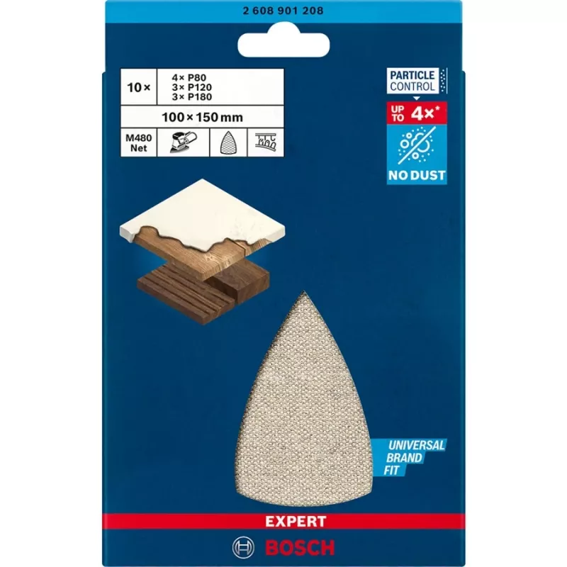 Bosch EXPERT M480 schuurgaas-set 100x150mm, korrel P80/P120/P180, 10 stuks