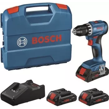 Bosch GSR 18V-45 Professional 18V accu-boormachine/schroevendraaier met 3x 2,0Ah Li-Ion accu's, 45 Nm borstelloos, L-BOXX 102, oplader 0615A5002N