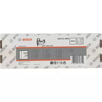 BOSCH POWERTOOLS verzonken afwerknagels SK64-34 38NR, 34° / 1,8 mm / 15 ga (roestvrij staal, 4000 stuks)