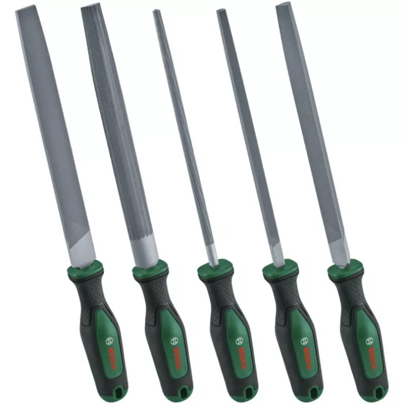 Bosch 5-delige vijlenset, 200 mm, groen/zwart