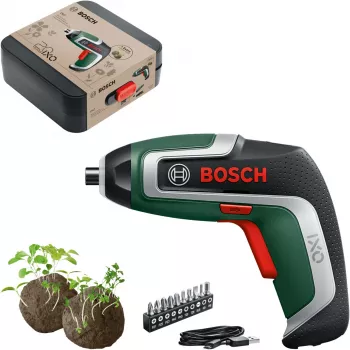 BOSCH Powertools IXO 7 Anniversary Set 3,6V accu-schroevendraaier (groen/zwart, Li-Ion 2.0Ah, bitset, Seed Balls, koffer)