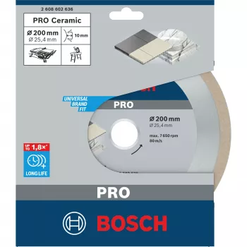 BOSCH POWERTOOLS PRO Keramische Diamantschijf, Ø 200 mm (Boring 25,4 mm)