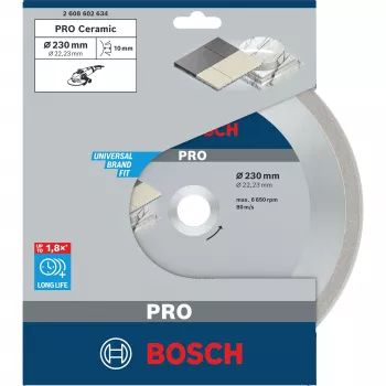 Bosch PowerTools PRO keramische diamantschijf, 230 mm, 22,23 mm boring