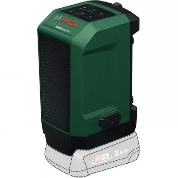 BOSCH POWERTOOLS UniversalSpeaker 18V-1 (groen/zwart, Bluetooth, USB-C, kale tool, POWER FOR ALL ALLIANCE)