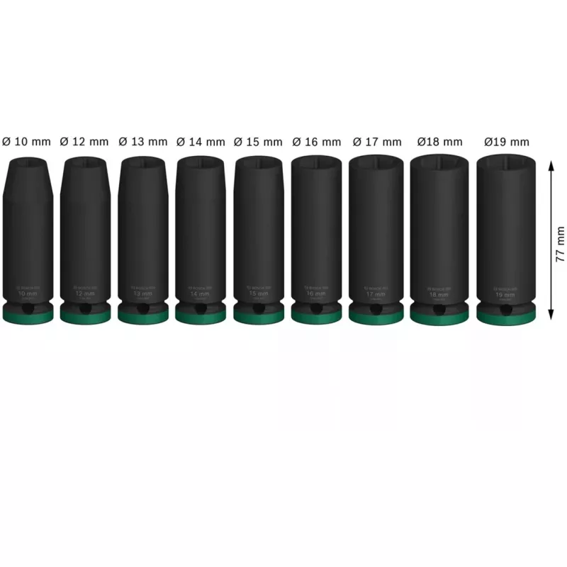 Bosch PRO impact-dopsleutelset 9-delig 2608003040