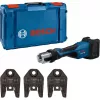 Bosch Professional GPT 18V-32 accu persgereedschap, solo-versie, kit TH, 18V, blauw, zonder accu en oplader, 3 standaard TH-persbekken, in L-BOXX