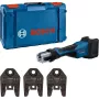 Bosch Professional GPT 18V-32 accu persgereedschap, solo-versie, kit TH, 18V, blauw, zonder accu en oplader, 3 standaard TH-persbekken, in L-BOXX