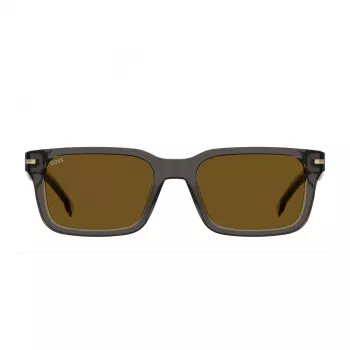 BOSS BOSS1628SKB7 Heren Rechthoek zonnebril Dark Havana Grijs