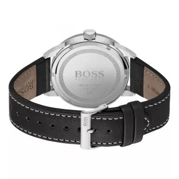 BOSS heren Grand Prix chronograaf horloge 1513898 44mm zwarte wijzerplaat leren band