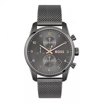 BOSS herenhorloge 1513837 Skymaster chronograaf blauwe wijzerplaat roestvrij staal 44mm
