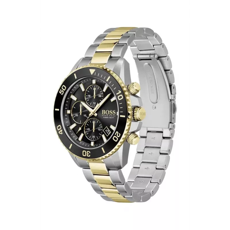 BOSS herenhorloge 1513908 45mm edelstahl blauwe wijzerplaat chronograaf