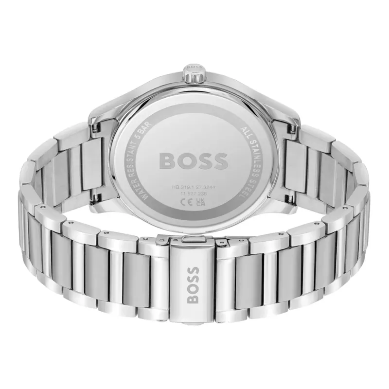 BOSS herenhorloge 1513979 Pilot Edition 43mm blauwe wijzerplaat bruin leer