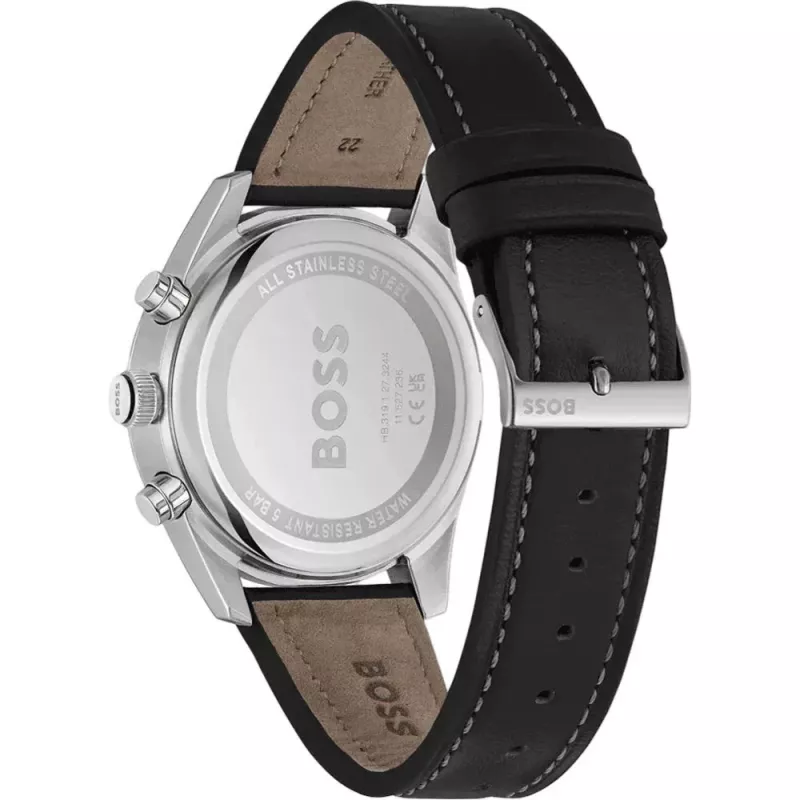 BOSS herenhorloge 1514147 44mm roestvrij staal blauwe wijzerplaat chronograaf