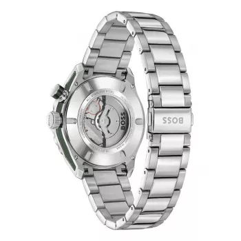 BOSS herenhorloge 1514178 42mm edelstaal blauwe wijzerplaat chronograaf