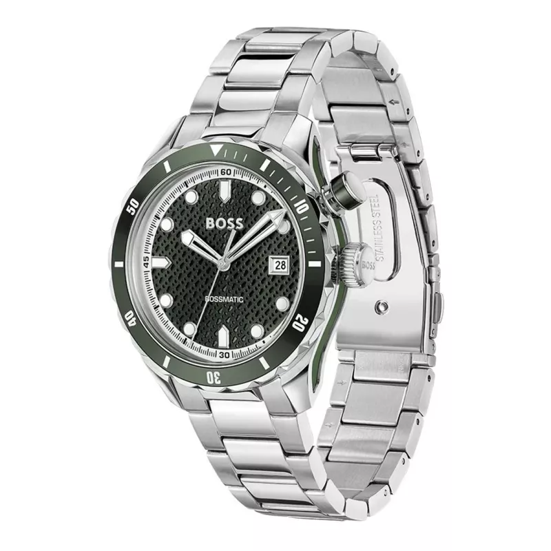 BOSS herenhorloge 1514178 42mm edelstaal blauwe wijzerplaat chronograaf