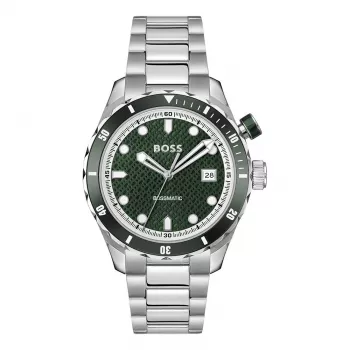 BOSS herenhorloge 1514178 42mm edelstaal blauwe wijzerplaat chronograaf