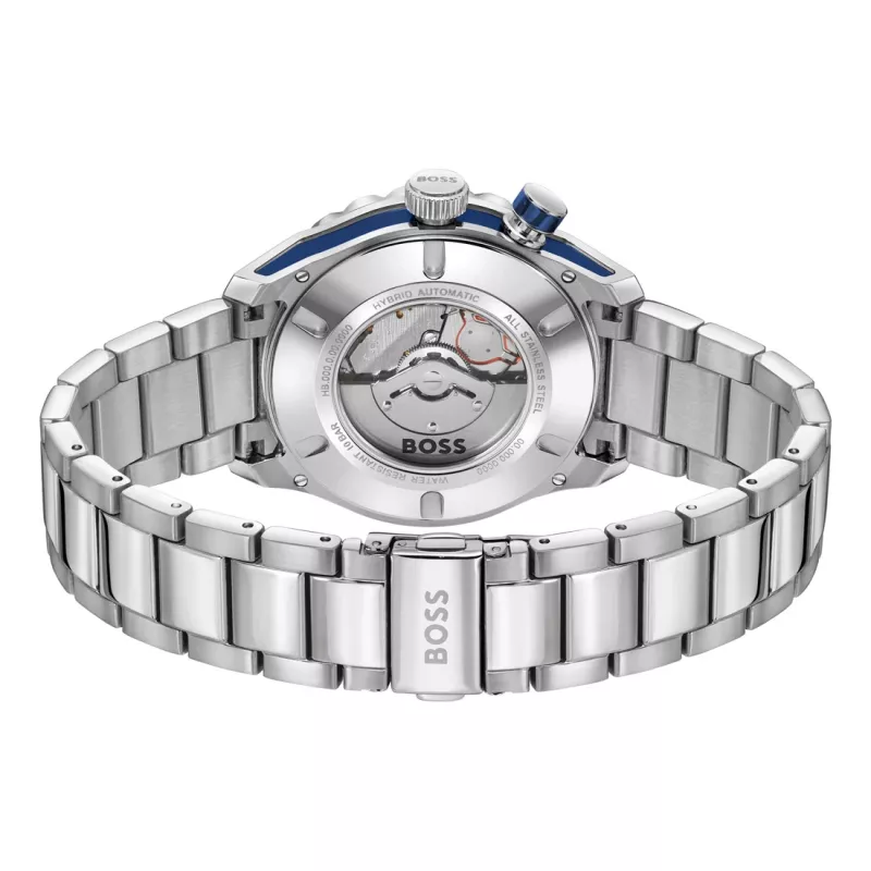 BOSS herenhorloge 1514212 42mm edelstaal blauwe wijzerplaat chronograaf