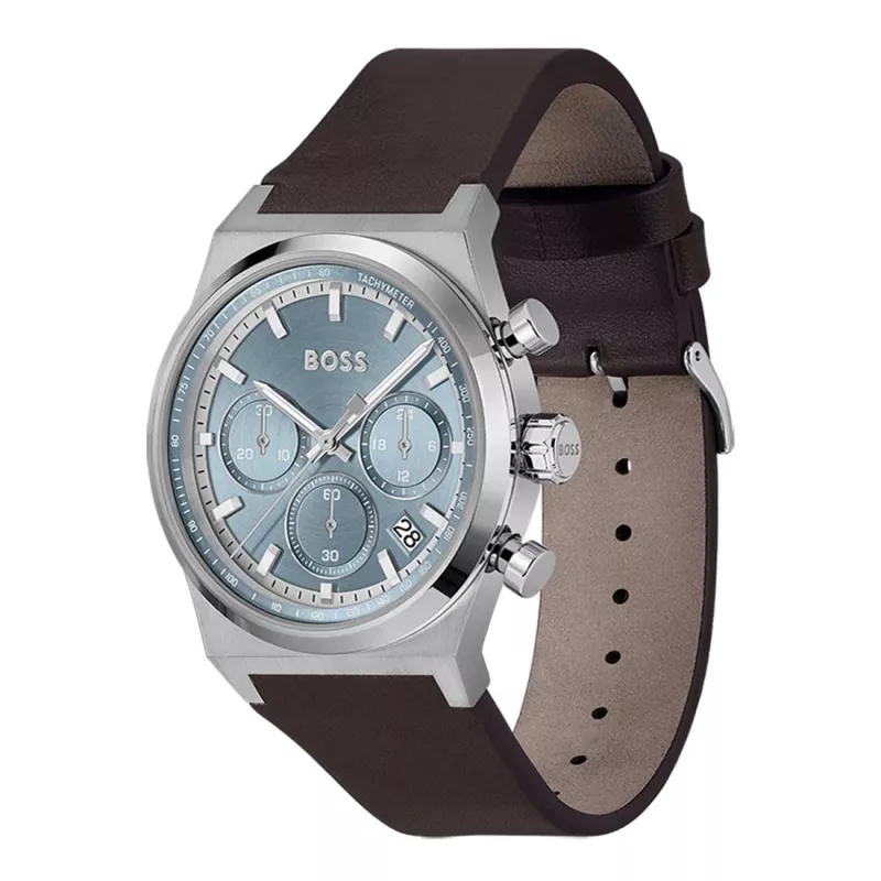 BOSS herenhorloge 1514219 41mm roestvrijstaal blauwe wijzerplaat chronograaf