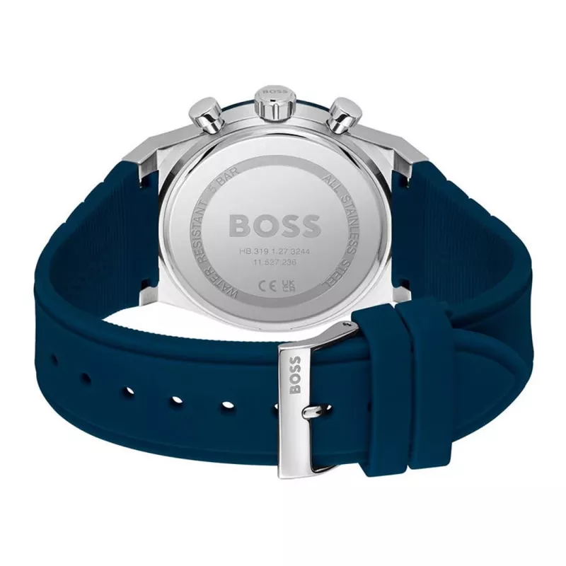 BOSS herenhorloge 1514243 41mm RVS blauwe wijzerplaat chronograaf