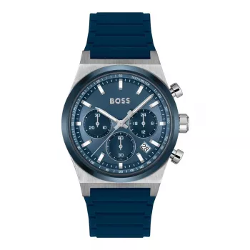 BOSS herenhorloge 1514243 41mm RVS blauwe wijzerplaat chronograaf