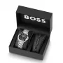 BOSS herenhorloge 1570180 41mm edelstalen behuizing zwarte leren band analoog quartz
